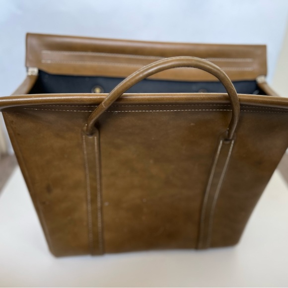 Vintage brown large leather feel briefcase… - Picture 2 of 9